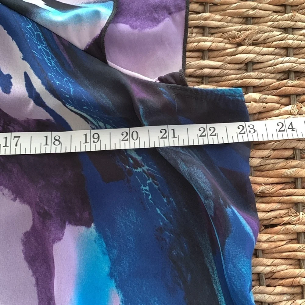 Blue Black Flutter Sleeve Blouse 2X - Picture 11 of 12